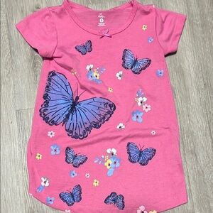 Pink Butterfly Graphic T-Shirt
